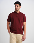 EverSharp Polo - No Ironing Needed - Burgundy Mandarin Collar