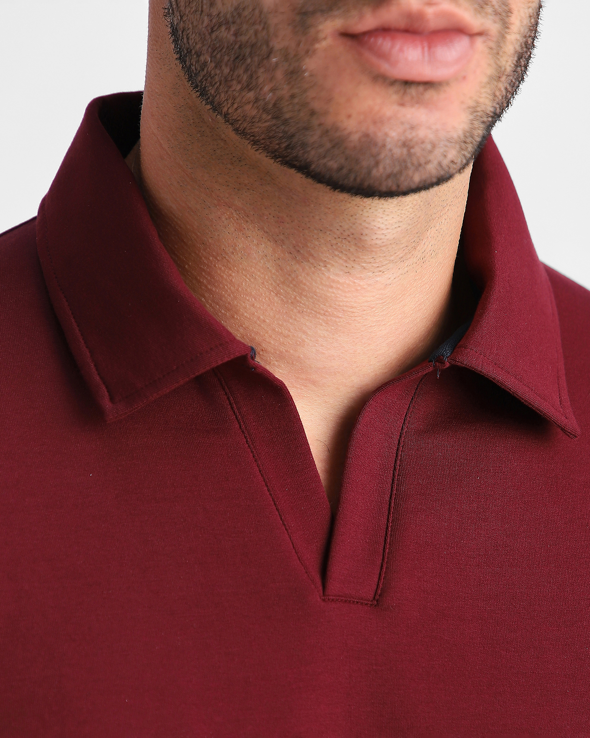 EverSharp Polo - No Ironing Needed - Burgundy V-Neck Collar