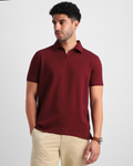 EverSharp Polo - No Ironing Needed - Burgundy V-Neck Collar