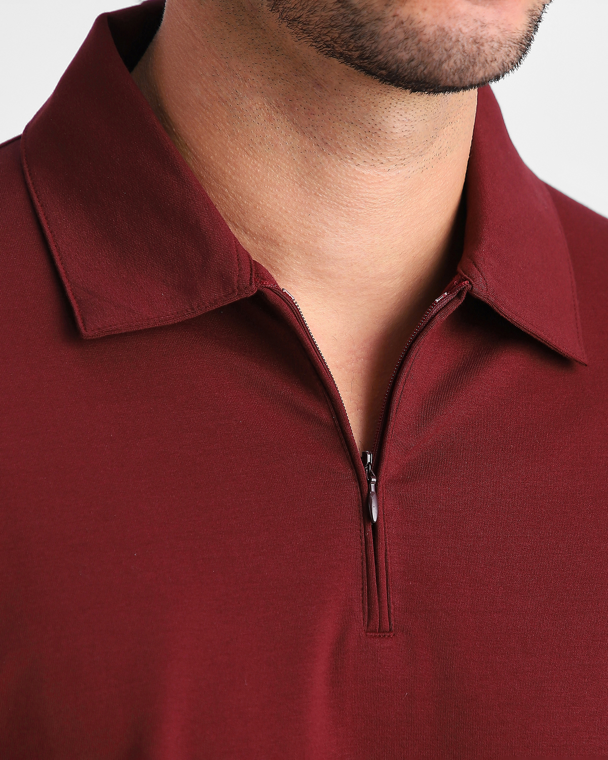 EverSharp Polo - No Ironing Needed - Burgundy Quarter-Zip Collar