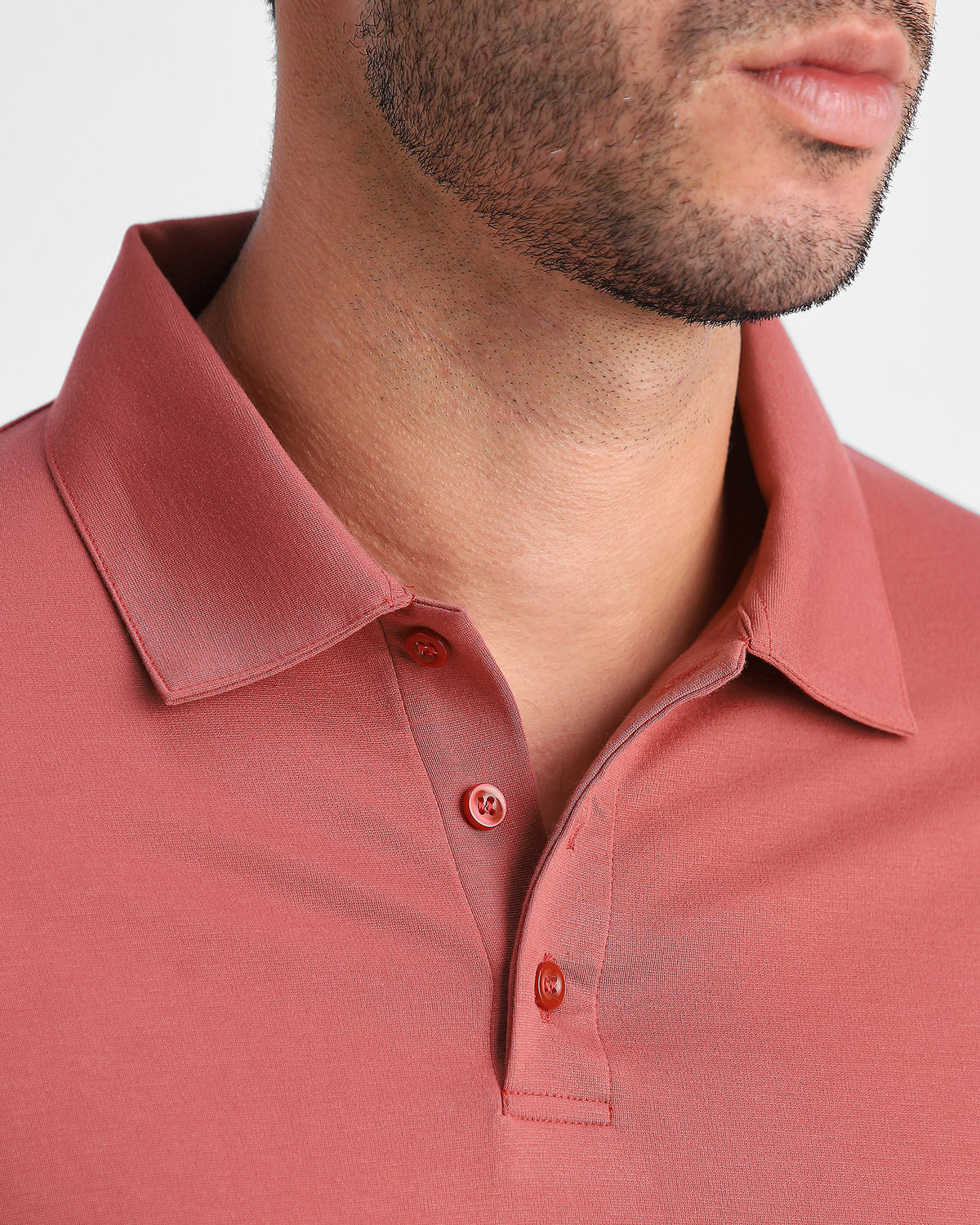 SoftForm Polo - Casual Comfort - Salmon Flat-Collar
