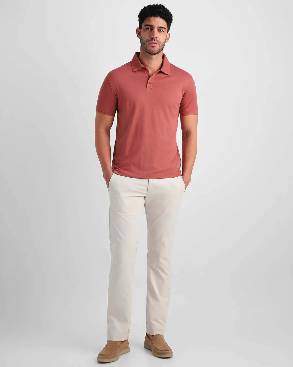 SoftForm Polo - Casual Comfort - Salmon Flat-Collar