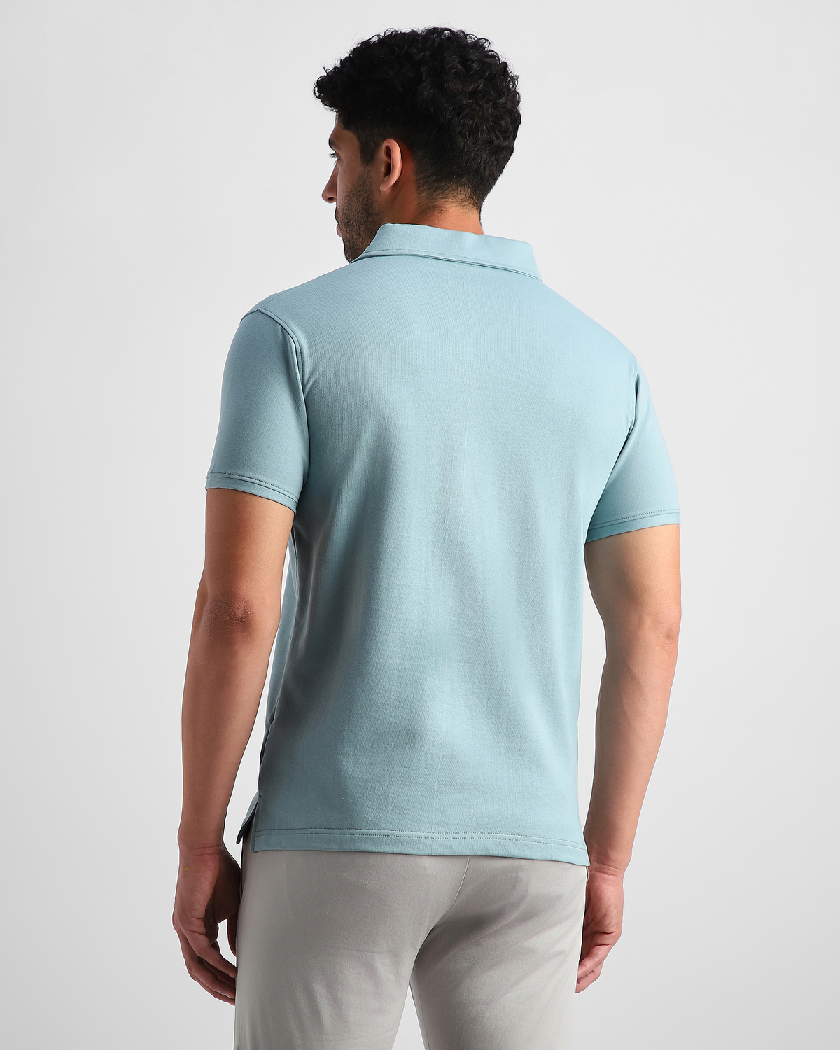 SoftForm Polo - Casual Comfort - Sage Quarter-Zip Collar