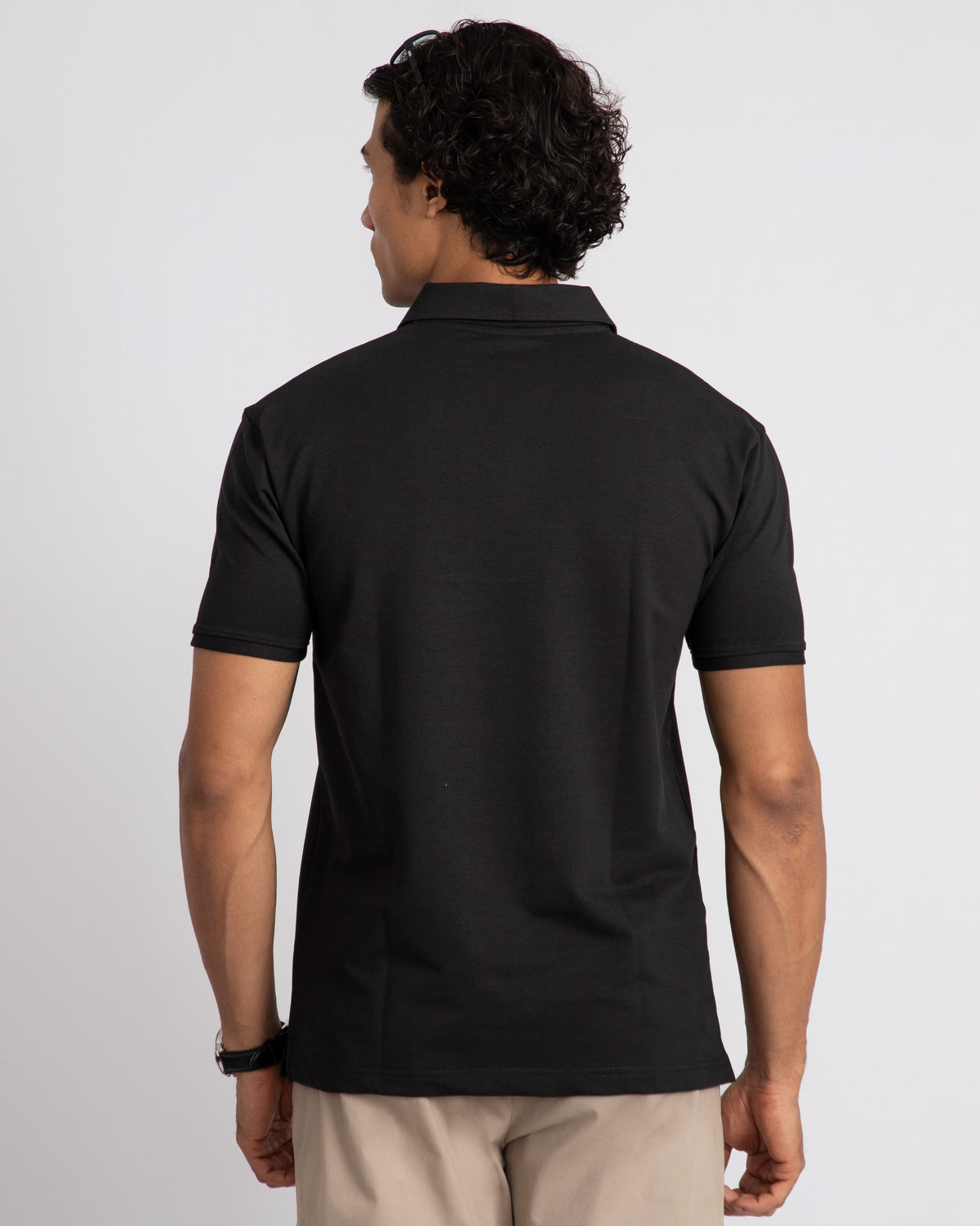 EverSharp Polo - No Ironing Needed - Black V-Neck Collar